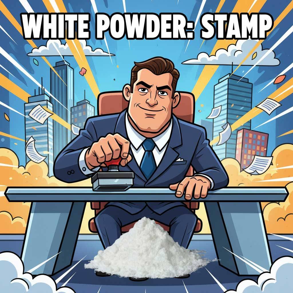 WHITE POWDER STAMP